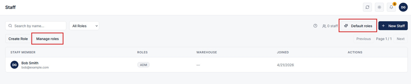 Manage Roles