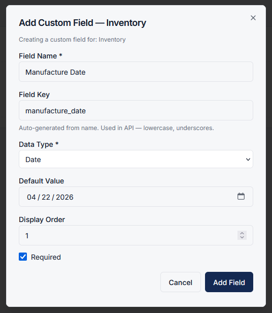 Add Custom Field
