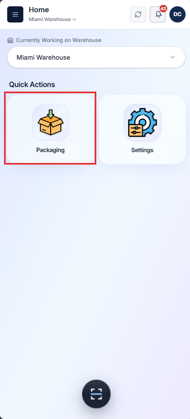 Quick Action Page and Packaging Option