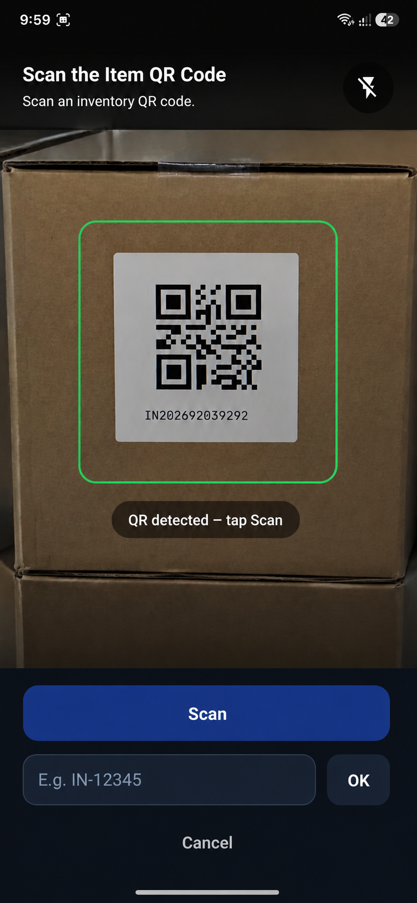 Scan QR Code Verification Popup