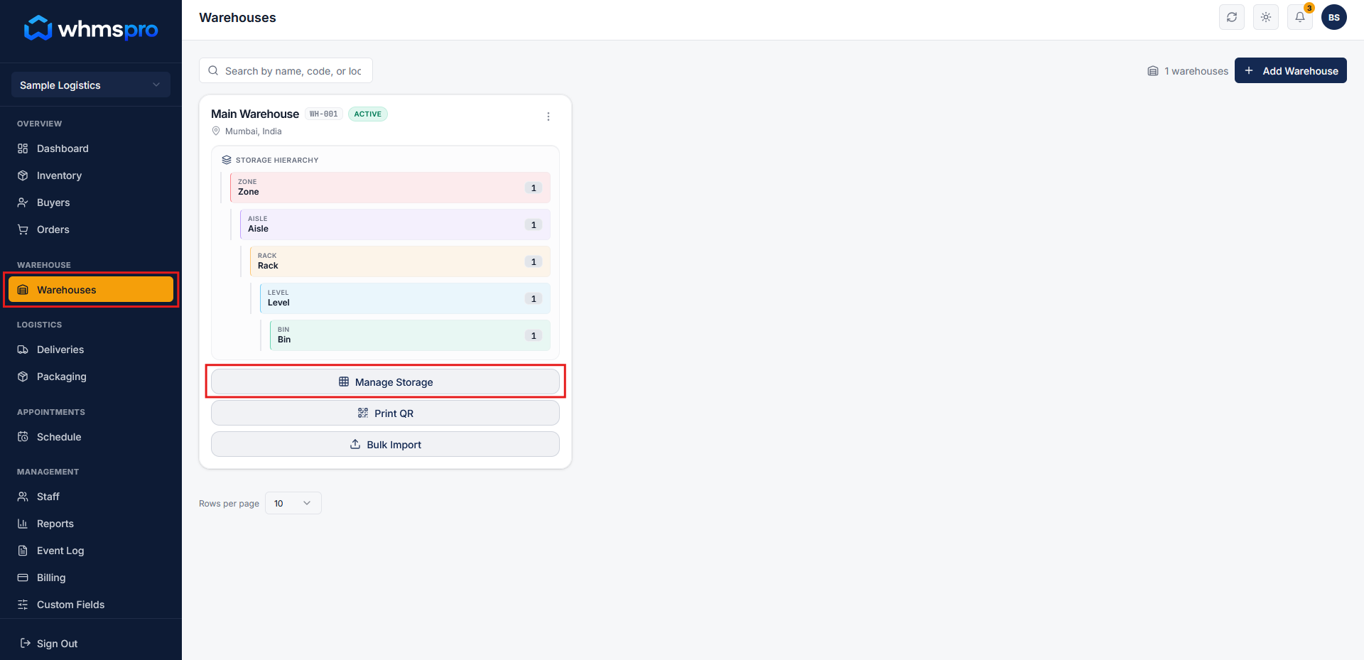 Manage Storage