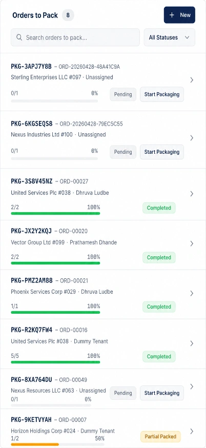 Packaging and dispatch operations preview