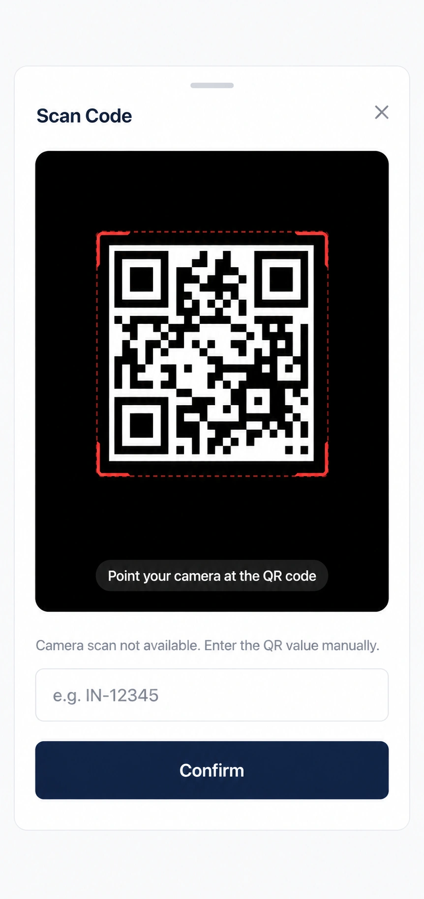 Barcode scanning and verification screen preview