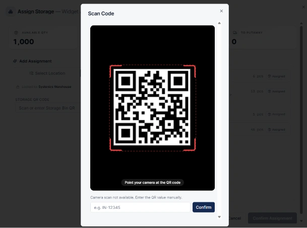 Barcode scanning and verification screen preview