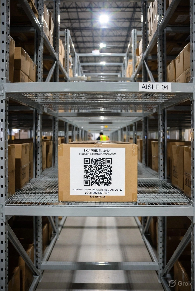 Scanning warehouse rack